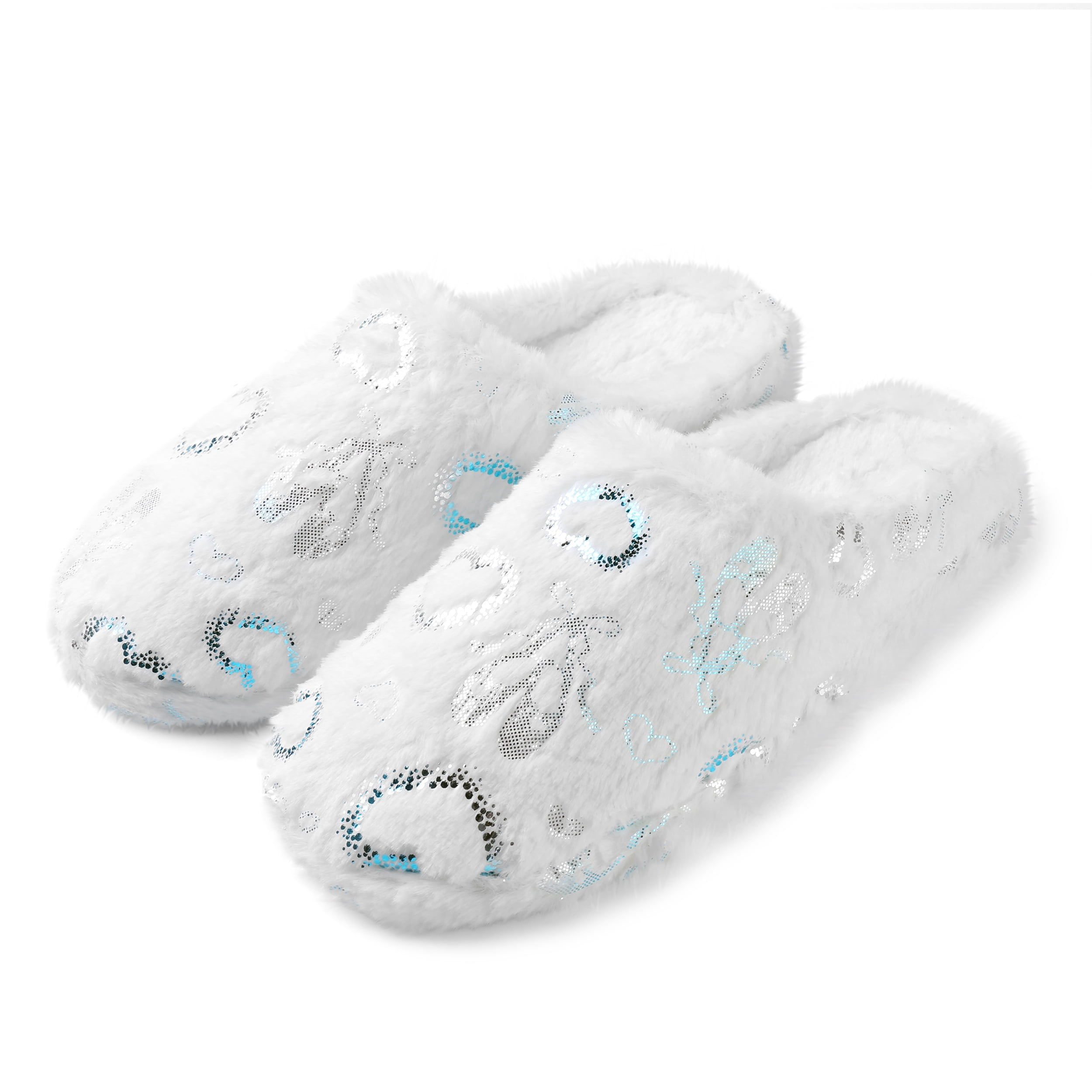 Love Heart Memory Foam Slip-On Indoor Spa Slippers for Women – Plush, Cozy, Non-Slip Sole, Heart Design