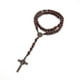 thumbnail image 2 of Collar rosario con cruz, rosario de madera natural color marrón oscuro, 2 of 3