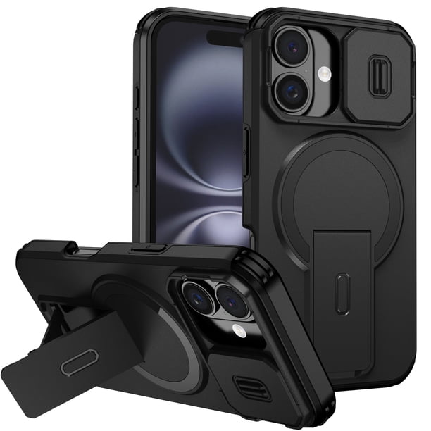 Funda GANGXUN para iPhone 16 – Magnética Antigolpes con Soporte y Protección Doble