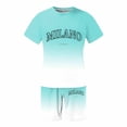 thumbnail image 4 of CONZONE Italy Day Men's 2 Pieces Outfits Gradient Color Short Sleeve T-Shirts Shorts Set for Men Breathable Summer Tracksuit, 4 of 4