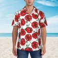 thumbnail image 2 of Xecao Hand Drawn Tomatoes print Hawaiian shirt - a stylish short-sleeve button-down for men, perfect for casual beach and tropical outings., 2 of 9
