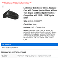 thumbnail image 2 of Left Driver Side Power Mirror, Textured Cap, with Convex Spotter Glass, without Turn Signal and Blind Spot Detection - Compatible with 2015 - 2018 Toyota RAV4 2016 2017, 2 of 2