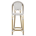 thumbnail image 3 of SAFAVIEH Zaid Outdoor Patio Stackable, Counterstool, Black/White/Brown, Set of 2, 3 of 11
