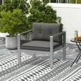 thumbnail image 2 of Costway 1PC Patio Aluminum Armchair Outdoor Single Sofa Chair with Cushions & Armrests Lawn, 2 of 7