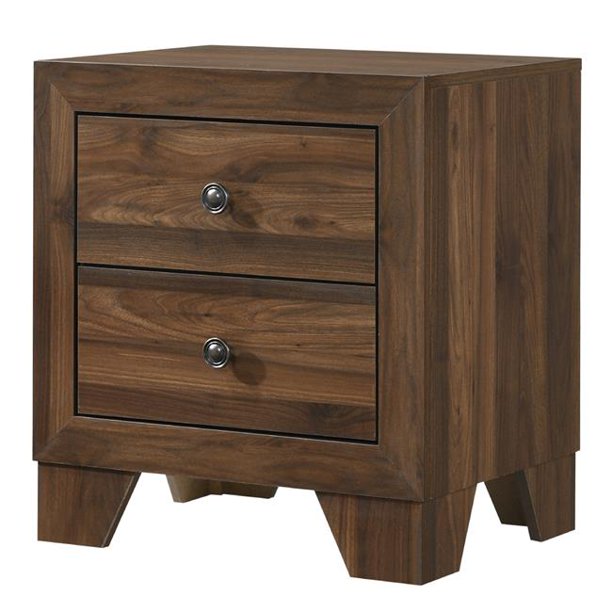 Benjara Bm215423 2 Drawer Wooden Nightstand With Grain Details Metal Knobs Brown 23 6 X 16 4 X 21 6 In Walmart Com Walmart Com