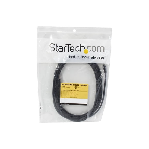 StarTech M45PATCH15BK 15 ft. Cat5e Black Molded RJ45 UTP Patch Cable