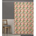 thumbnail image 3 of S4Sassy Pink Stripe & Mixed Veggies Vegetable Water Repellent Bath Shower Curtain With Roller Rings Hook-60 x 84 Inch, 3 of 6
