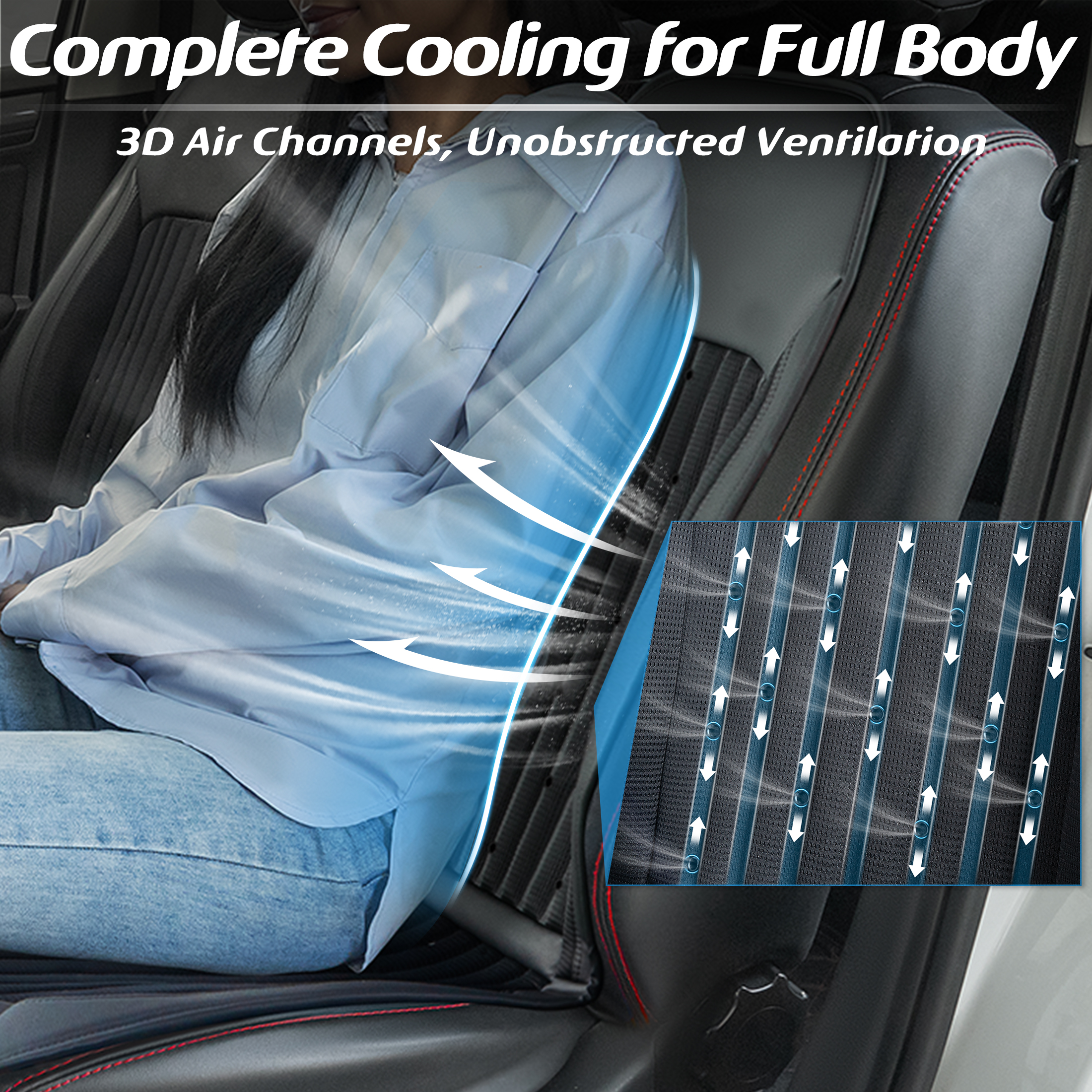 Paffenery Heated and Cooling Seat Cover Front Black photo 8