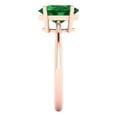 thumbnail image 3 of Solitaire Engagement Ring for Women - 2ct Simulated Emerald in 14K Rose Gold Promise Ring, 3 of 6