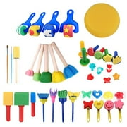 1Set 30 Pieces Paint Sponge Brushes Drawing Coloring Educational Painting Roller Craft Toys Cognition Kindergarten Baby Toy