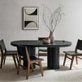 thumbnail image 2 of 72 Inch Dining Table, Black, Wood, Concrete, Oval, Kitchen Cafe Bistro Hospitality Restaurant, Modern Contemporary HB36472, 2 of 10
