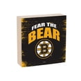 thumbnail image 2 of Boston Bruins 6" Square Fan Chant Wood Block Shelf Sign, 2 of 3