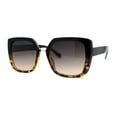 thumbnail image 2 of Womens Oversized Squared Cat Eye Metal Bridge Plastic Fashion Sunglasses Black Tortoise Smoke, 2 of 4