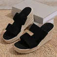 thumbnail image 6 of GHSOHS Slippers for Women Platform Sandals Summer Fashion Slope Heel Open Toe Suede Solid Color Sandal Slippers Casual Comfort Out Slippers Flip Flops Rhinestone Sandals for Women,Size 41, 6 of 9