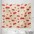 thumbnail image 1 of Polka Dots Tapestry, Amanita Toxic Mushroom Illustration Spotted Summer Season Woodland Forest, Fabric Wall Hanging Decor for Bedroom Living Room Dorm, 5 Sizes, Ivory Red Tan, by Ambesonne, 1 of 1