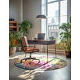 thumbnail image 4 of Unique Loom Jardin Collection Area Rug - Ivy (5' Round Multi/Cream), 4 of 7