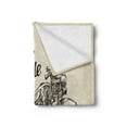 thumbnail image 2 of Motorcycle Soft Flannel Fleece Throw Blanket, Hand Drawn Chopper Style Bike with Sketch Details Free of the Rider, Cozy Plush for Indoor and Outdoor Use, 50" x 60", Beige and Brown, by Ambesonne, 2 of 5