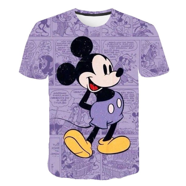 1-14 años dibujos animados Mickey estampado niños niñas camiseta verano niños Mickey Mouse ropa pantalones cortos manga cuello redondo Mickey Tops Tee12M Gao Jinjia LED