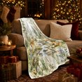 thumbnail image 3 of Woodland Stream Forest Animals Deer Fox Raccoon Owl, Peaceful Bird Art Scene, Warm Flannel Blanket for Living Room and Reading Nook, Bird Lovers Friendship Gift, Artistic Home Decor, 3 of 9