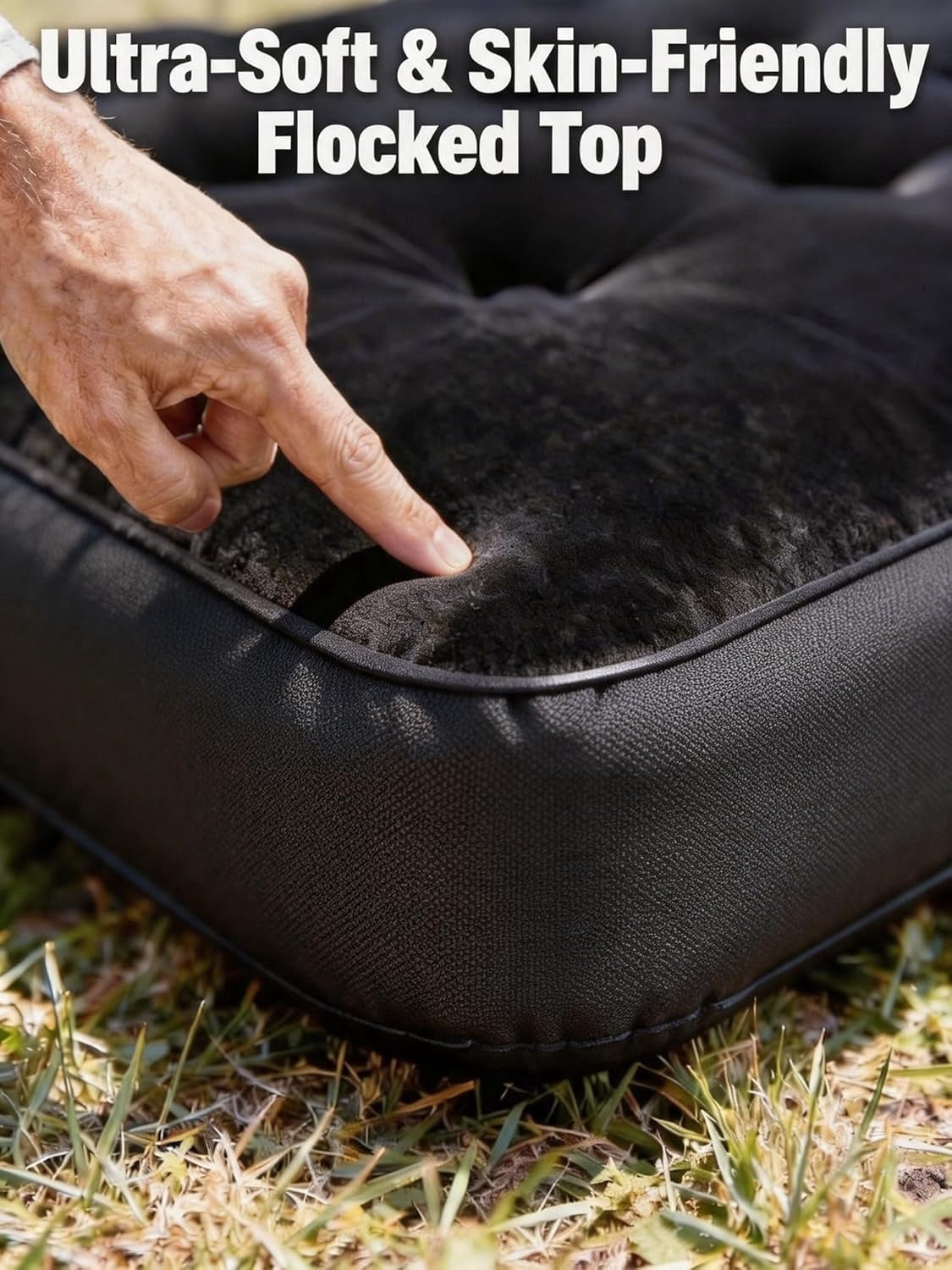 Built-in Pump Truck Air Mattress for 5.5-5.8ft Pickup Bed, Detachable Rechargable Pump Airbed for Full Size Pickup Short Truck Beds Outdoor Camping(Black)