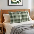 thumbnail image 6 of Pillow Covers 20x20 Set of 2, Sage Green Buffalo Plaid Throw Pillow Covers Decorative Couch Cushion Cover, Farmhouse Modern Striped Microfiber Soft Square Pillowcases for Bedroom Living Room Sofa, 6 of 9