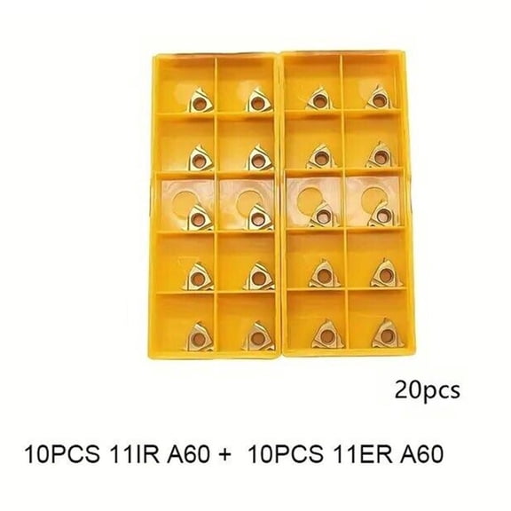 20Pc 11Er Ag60 + 11Ir Ag60 Carbide Insert Internal Threading Tool For Snr / Ser