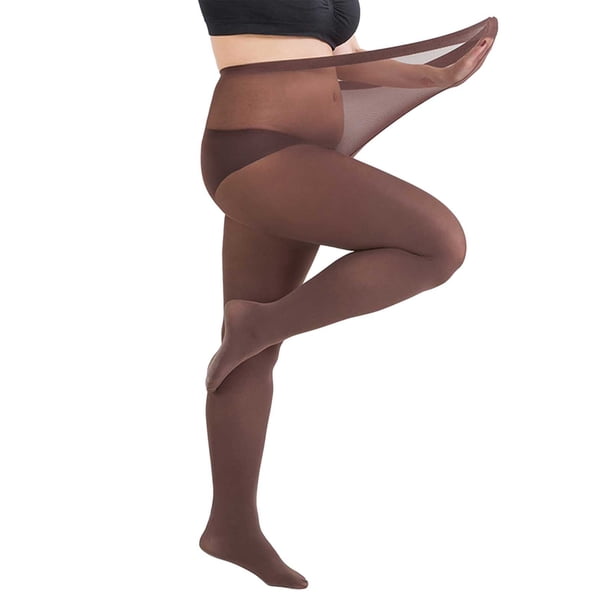 Gibobby Pantimedias Termicas Mujer Medias pantimedias talla grande para mujer, medias sexis elásticas y transpirables(Café,Talla única)