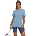 thumbnail image 2 of Ronuti Fall Winter Workout Tops for Women UPF 50+ Breathable Quick Dry Loose Fit T Shirt Outdoor Yoga Running Hiking Gym Tee Top, 2 of 7