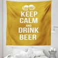thumbnail image 1 of Keep Calm Tapestry, Drink Beer Poster Design with Graphic Foamy Glasses Leisure Time Fun Pub Print, Fabric Wall Hanging Decor for Bedroom Living Room Dorm, 5 Sizes, Amber White, by Ambesonne, 1 of 1