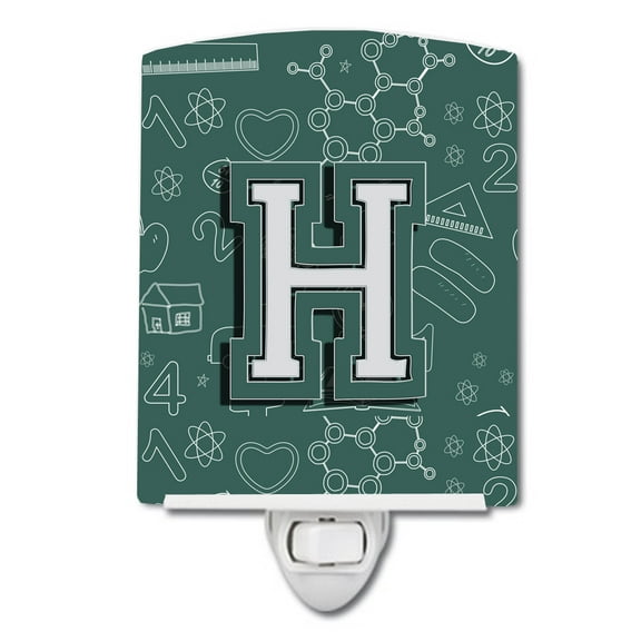 Caroline's Treasures CJ2010-HCNL Letter H Back to School Initial Ceramic Night Light, 6x4x3", multicolor