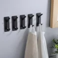 thumbnail image 3 of Ganchos adhesivos/gancho para toallas - Juego de 5 ganchos de pared Ganchos adhesivos impermeables para colgar baño/cocina (negro mate, acero inoxidable) JAMW Sencillez, 3 of 5