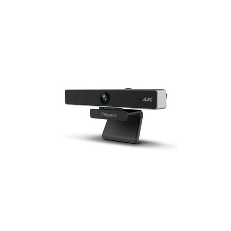 Aluratek - 4K Ultra HD Live Broadcast Webcam - Black and Brushed Silver