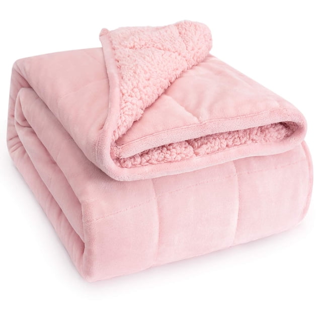 Manta pesada Wemore Sherpa de forro polar para adultos, 6,8 kg, 150 x 200 cm