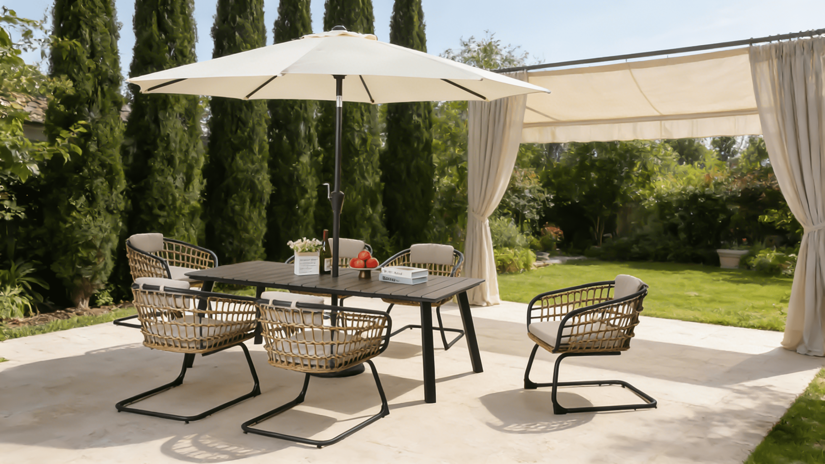 Outdoor Folding Dining Table, Metal Frame Foldable Table for Patio Garden Outdoor Party, Grey