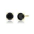 thumbnail image 2 of Natural Black Onyx Round Stud Earrings for Women in 14k Yellow Gold 6 mm Gemstone Push Back Studs by Lavari Jewelers, 2 of 4