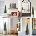 thumbnail image 7 of Artificial Cedar Topiary Tree for Outdoor,4FT Tall Faux Cedar Pine Trees,Potted Fake Cypress Plant with UV Resistant Leaves for Front Door Decor,Porch,Garden,Entryway, Set of 2, 7 of 7