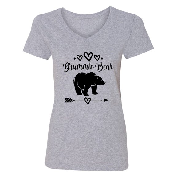 Inktastic Grammie Bear Grandma Women's V-Neck T-Shirt