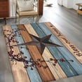 thumbnail image 2 of Texas Star Vintage Area Rugs 3'x5', Washable Small Throw Rugs for Living Room Bedroom, Berry Navy Blue Brown Wooden Indoor Outdoor Rug Non-Slip Low Pile Carpet Runner Reversible Floor Mats, 2 of 8
