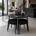 thumbnail image 3 of Mesa de Comedor Redonda de Madera con Bancos Tapizados y Acolchados de Estilo Moderno de Estructura Resistente Ideal para Optimizar Espacios - Mesa 90 cm y 4 Bancos + Kit de Armado, 3 of 8