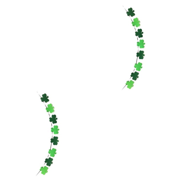 Injueey St Patricks Day Banner Festival Prop Festivales Adorno Simple DIY Fiesta Suministro Escena Fieltro Trébol Guirnalda para diseño No.2 2piezas Injueey CBP372749