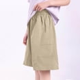 thumbnail image 4 of Cethrio Boys Cargo Shorts Size 6, Elastic Waist Summer Relaxed Fit Knee Length Kids Shorts Khaki Size 6, 4 of 6