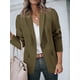 thumbnail image 4 of Blazer Cicy Bell para mujer, casual, con parte delantera abierta, color verde militar, 4 of 6
