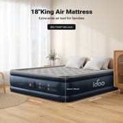 iDOO 18 King Size Air Mattress, Inflatable Airbed with Built-in Pump, 700lb Max