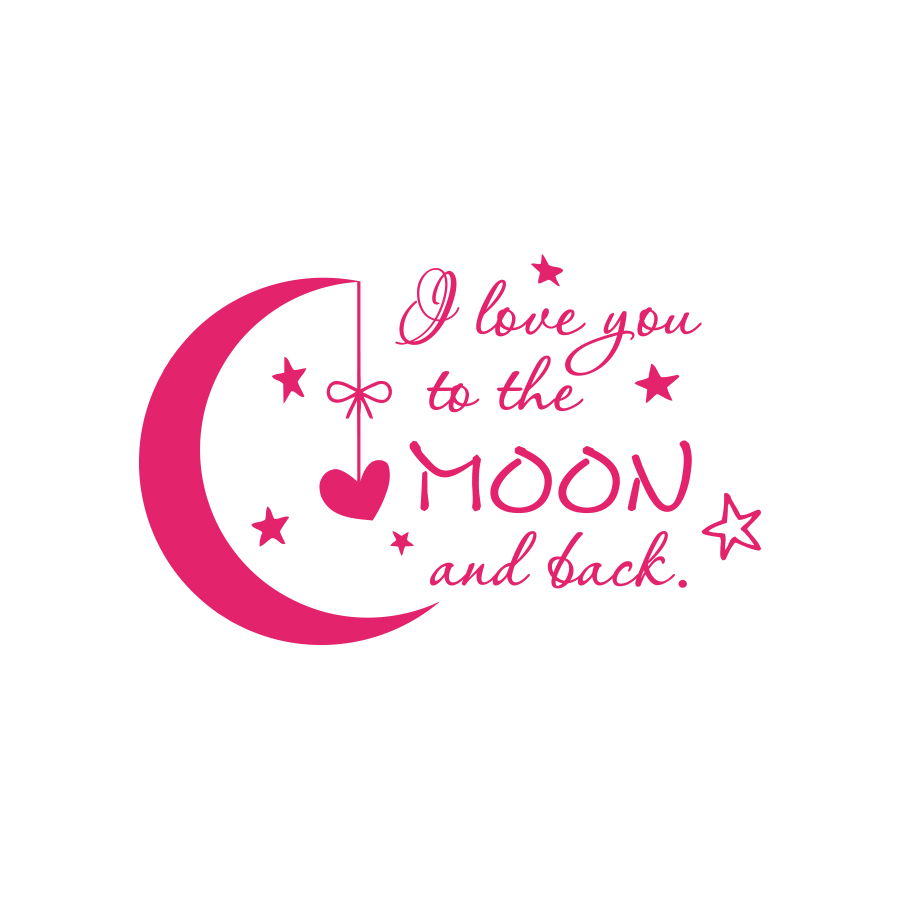Quote I Love You To The Moon And Back Wall Decal Nursery Kids Room