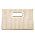 thumbnail image 1 of Bolso de mano Kseymeir Straw Clutch con asa superior para mujer, color beige, 1 of 4