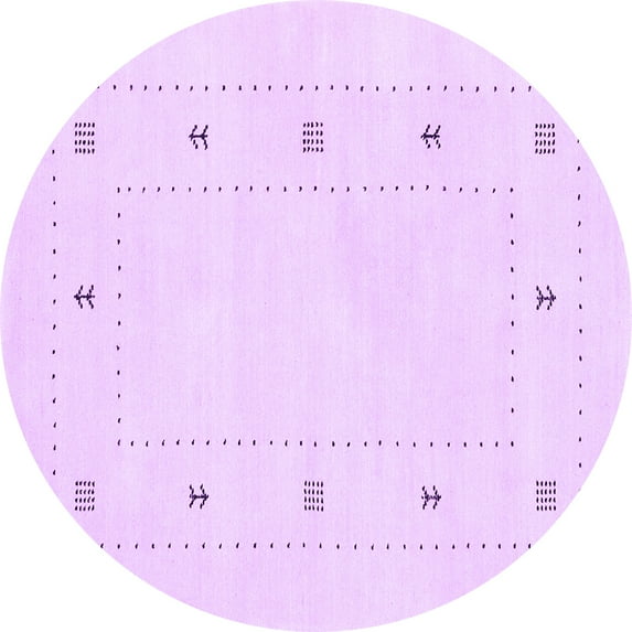 Ahgly Company Indoor Round Solid Purple Modern Area Rugs, 5' Round