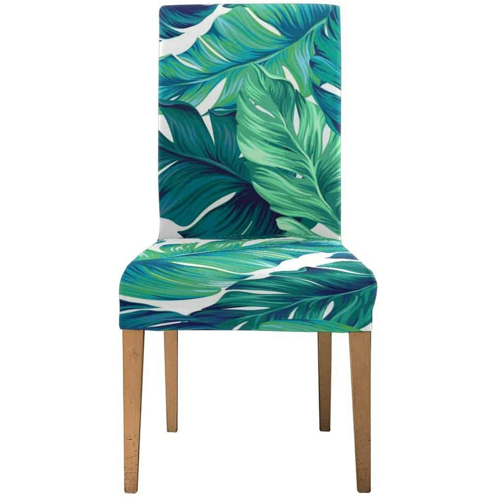 KXMDXA Turquoise and Green Tropical Leaves Stretch Chair Cover Protector Seat Slipcover for