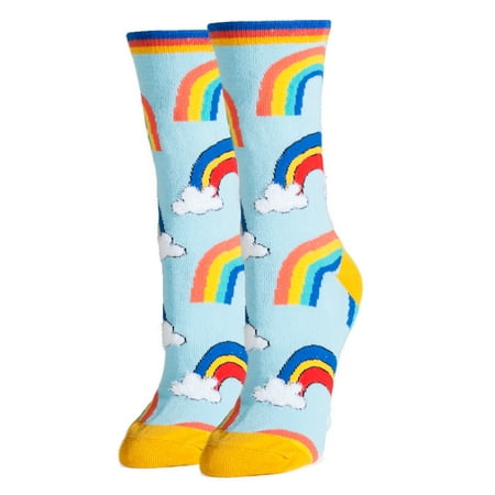 

OoohYeah Womens Funny Crew Socks Good Vibes Novelty Cotton Socks - It s a Rainbow