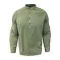 thumbnail image 3 of Long Sleeve Shirts for Men, Men's Button Down Long Sleeve Shirts Shirts Beach Casual Regular Fit Band Collar Shirts Men, 3 of 7