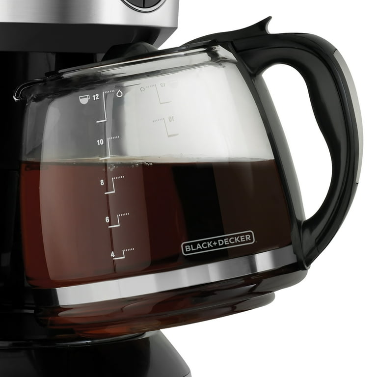 BLACK+DECKER 12-Cup* Programmable Coffeemaker, Black Stainless 